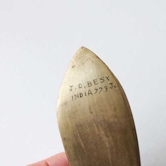 2 Vintage Brass Ashtray Genie Shoe Slippers India 3.75 Tobacciana Incense Burner - Picture 6 of 7